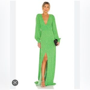 REVOLVE X AFRM Shiloh Dress in Summer Green- size Small